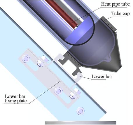 Installatie van watertank en heat pipe vacuümbuis